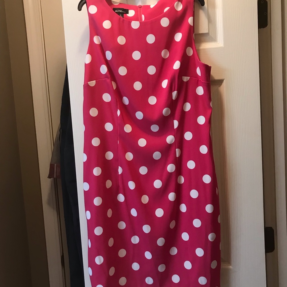 Hot Pink.l polka dot dress